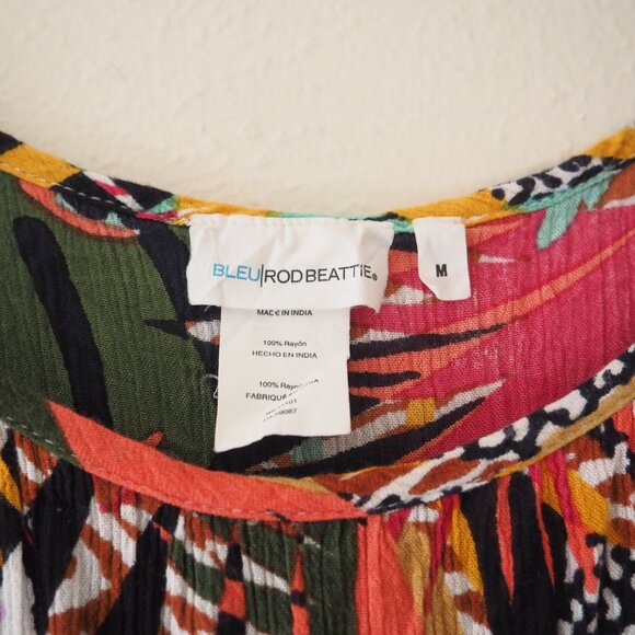 BLEU by Rod Beattie Lets Get Loud Floral Print Cover-Up Spaghetti Strap Maxi - Picture 9 of 10